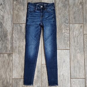 American Eagle Outfitters Women's Dark Blue Skinny Jeans